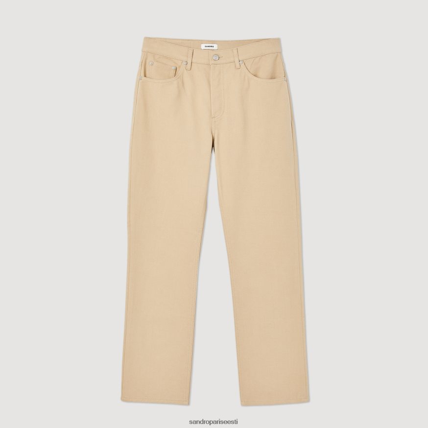 Sandro Paris kehakate mehed sirged puuvillased teksad BN4RF647 beež