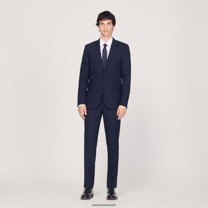 Sandro Paris kehakate mehed klassikaline villane ülikonna jope BN4RF632 mereväe sinine