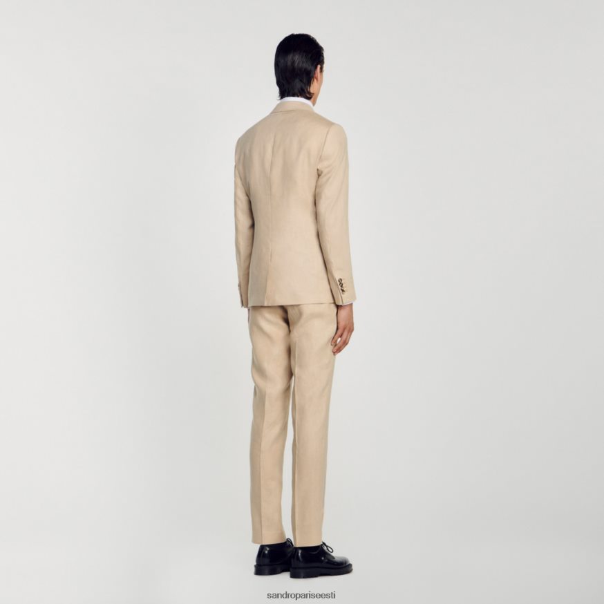 Sandro Paris kehakate mehed linane ülikonna jope BN4RF597 beež