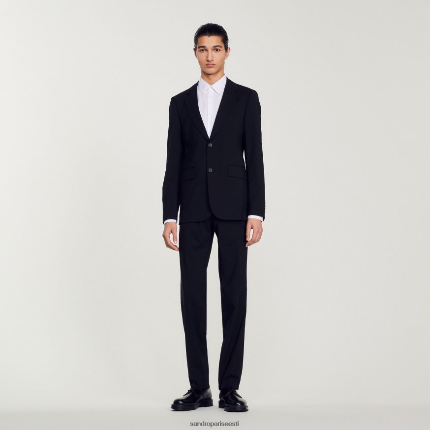 Sandro Paris kehakate mehed neitsivillane ülikonna jope BN4RF596 must