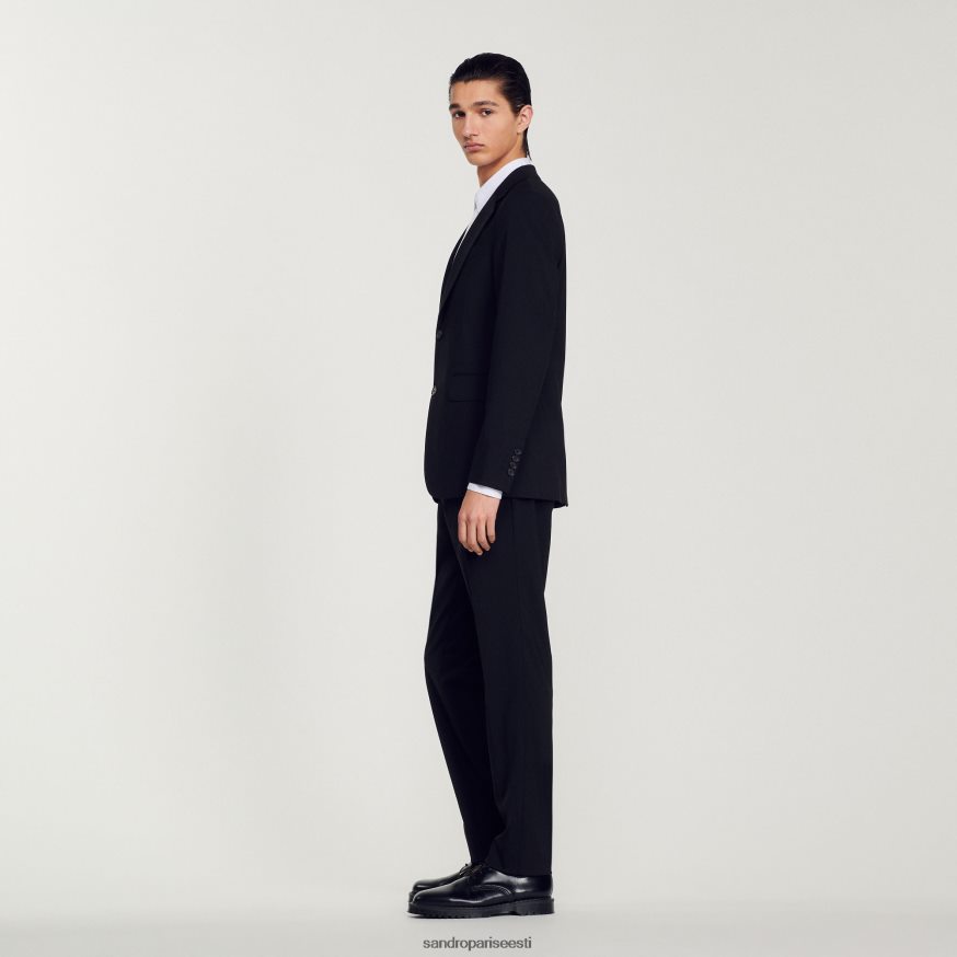 Sandro Paris kehakate mehed neitsivillane ülikonna jope BN4RF596 must