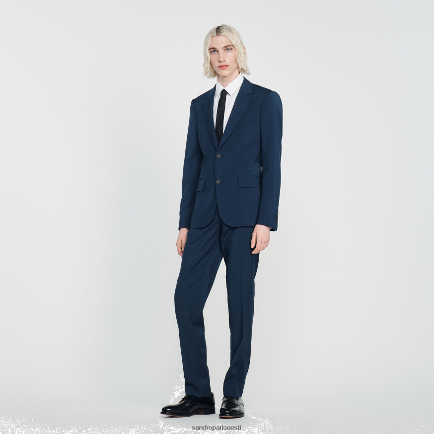 Sandro Paris kehakate mehed neitsivillane ülikonna jope BN4RF791 sinine