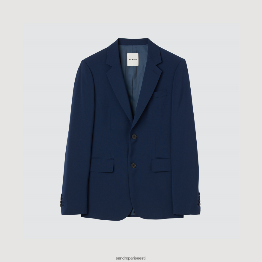 Sandro Paris kehakate mehed neitsivillane ülikonna jope BN4RF791 sinine