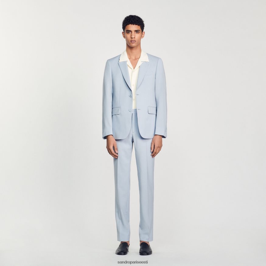 Sandro Paris kehakate mehed neitsivillane ülikonna jope BN4RF795 helesinine