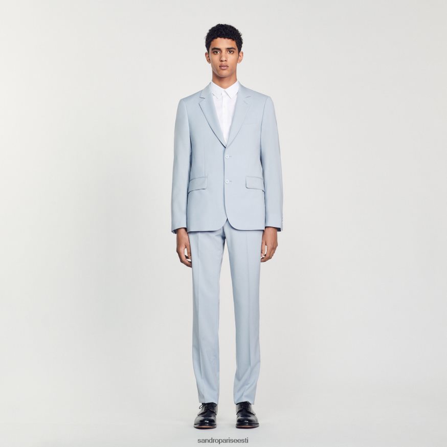 Sandro Paris kehakate mehed neitsivillane ülikonna jope BN4RF795 helesinine