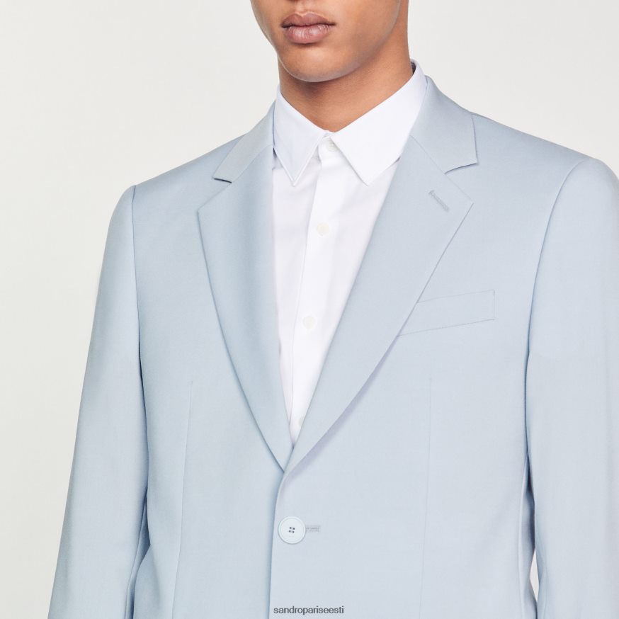 Sandro Paris kehakate mehed neitsivillane ülikonna jope BN4RF795 helesinine