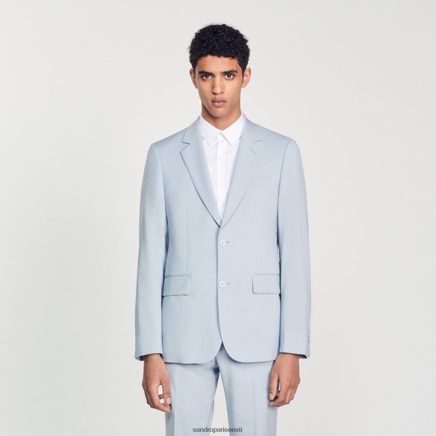 Sandro Paris kehakate mehed neitsivillane ülikonna jope BN4RF795 helesinine