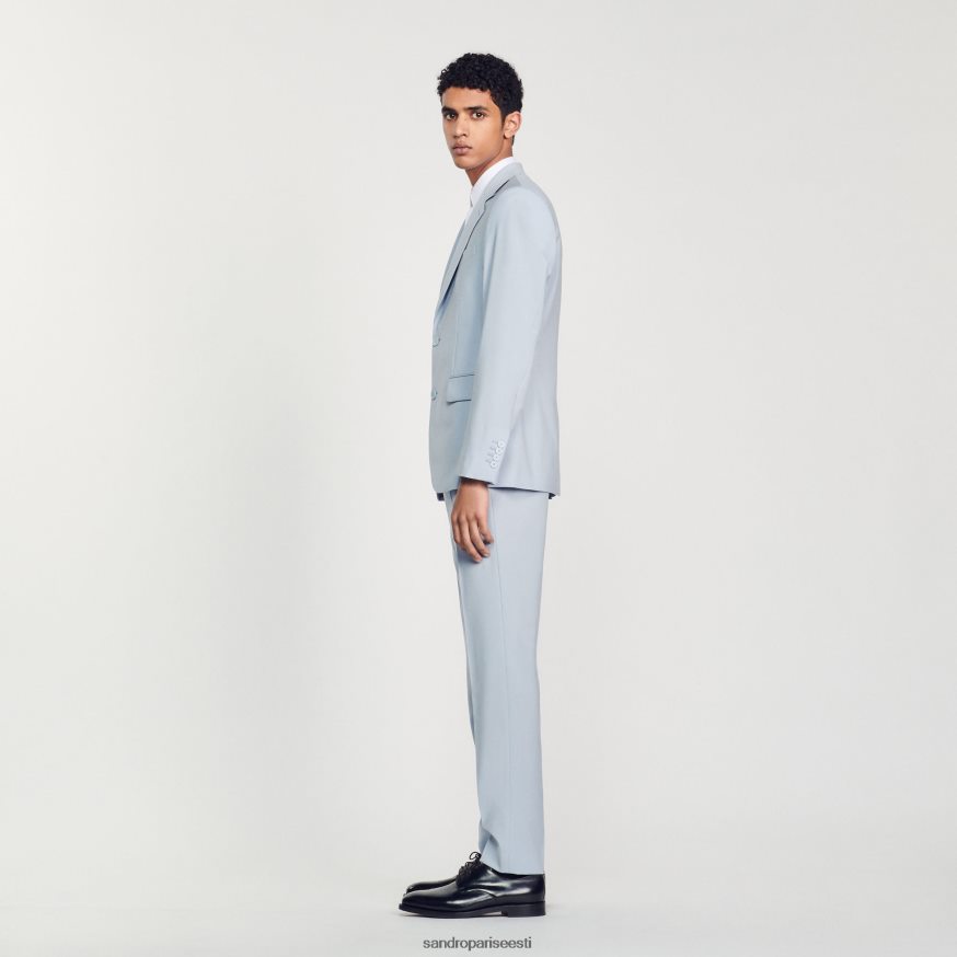 Sandro Paris kehakate mehed neitsivillane ülikonna jope BN4RF795 helesinine