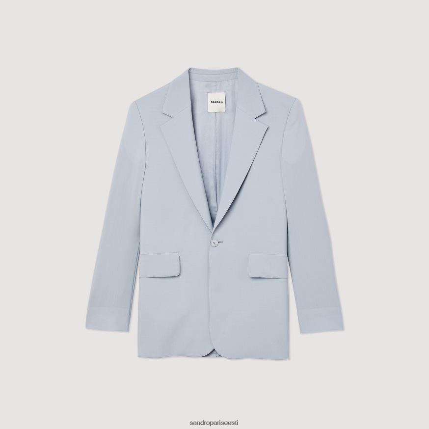 Sandro Paris kehakate mehed neitsivillane ülikonna jope BN4RF795 helesinine