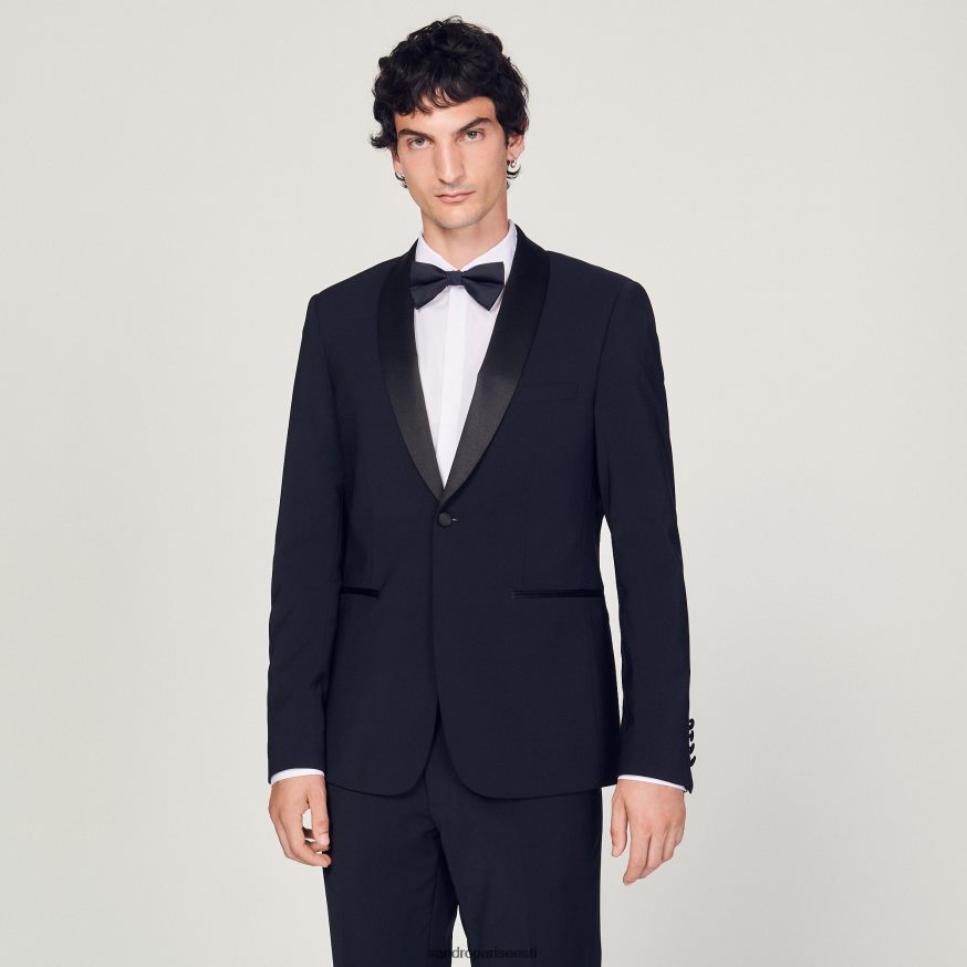 Sandro Paris kehakate mehed satiiniga smokingjope BN4RF638 mereväe sinine