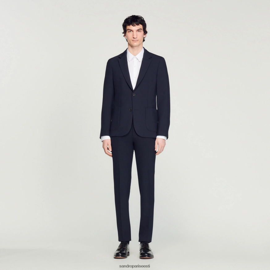 Sandro Paris kehakate mehed struktureerimata ülikonna jope BN4RF610 mereväe sinine