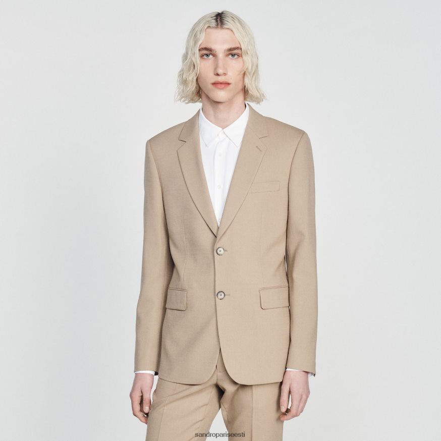 Sandro Paris kehakate mehed villane ülikonna jope BN4RF594 beež