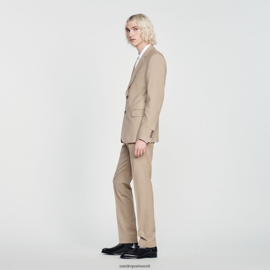 Sandro Paris kehakate mehed villane ülikonna jope BN4RF594 beež