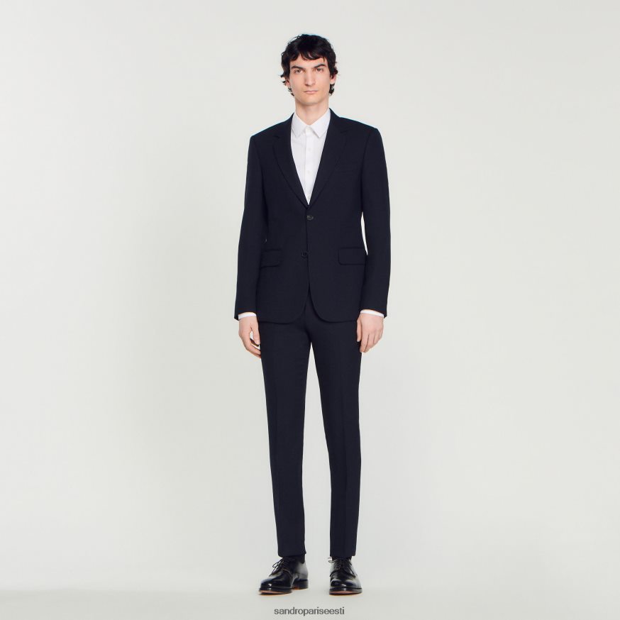 Sandro Paris kehakate mehed villane ülikonna jope BN4RF611 mereväe sinine