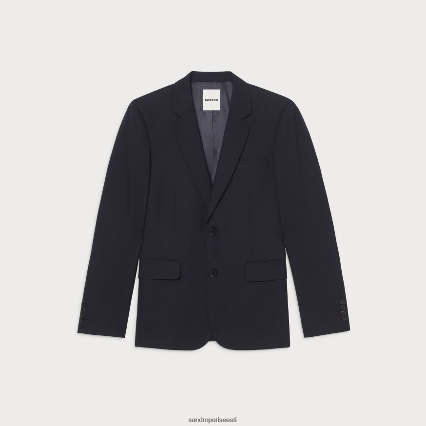 Sandro Paris kehakate mehed villane ülikonna jope BN4RF611 mereväe sinine