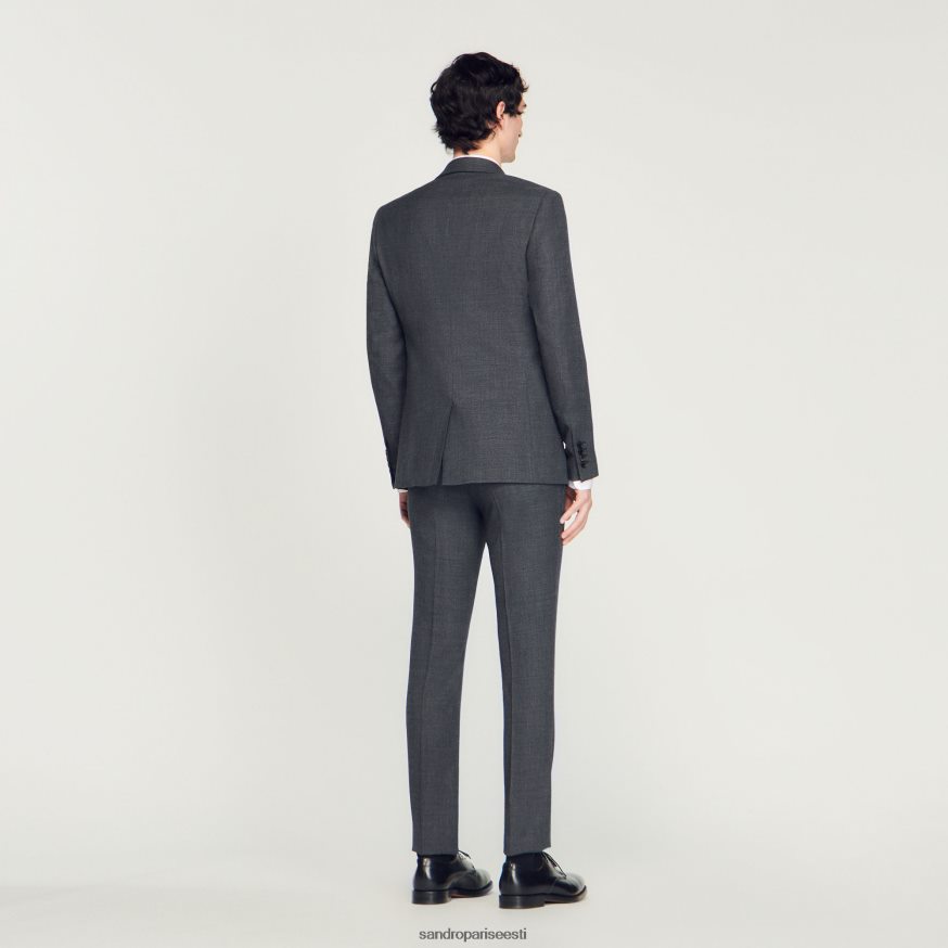 Sandro Paris kehakate mehed villane ülikonna jope BN4RF665 pilkanud hall