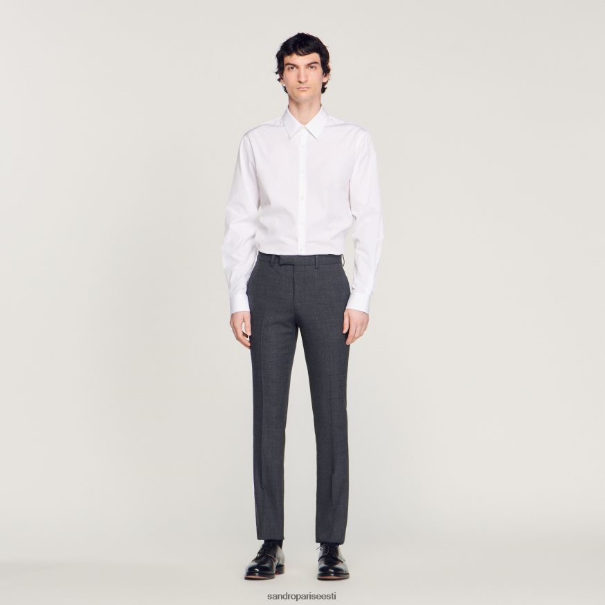 Sandro Paris kehakate mehed villased ülikonnapüksid BN4RF684 pilkanud hall