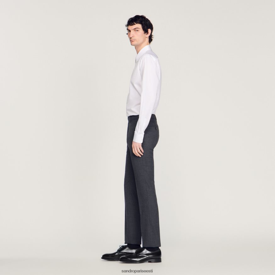 Sandro Paris kehakate mehed villased ülikonnapüksid BN4RF684 pilkanud hall