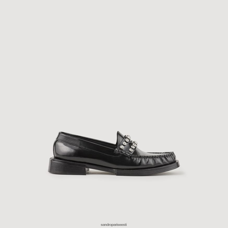 Sandro Paris jalatsid naised strassikividega nahast pätsid BN4RF488 must