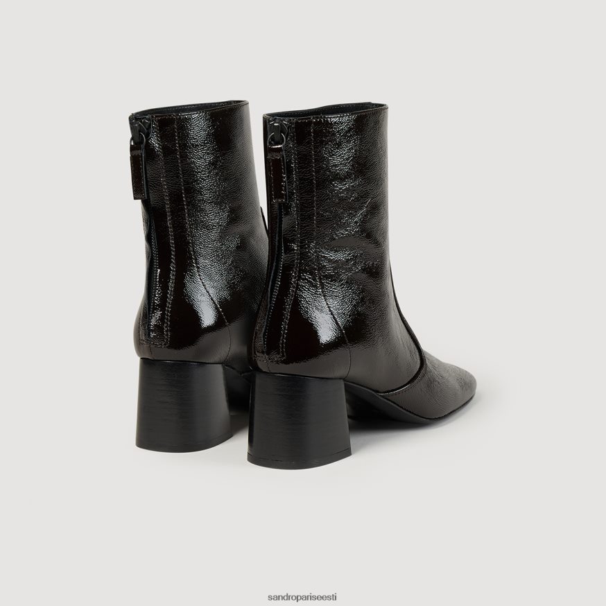 Sandro Paris jalatsid naised krakitud nahast poolsaapad BN4RF470 šokolaadi