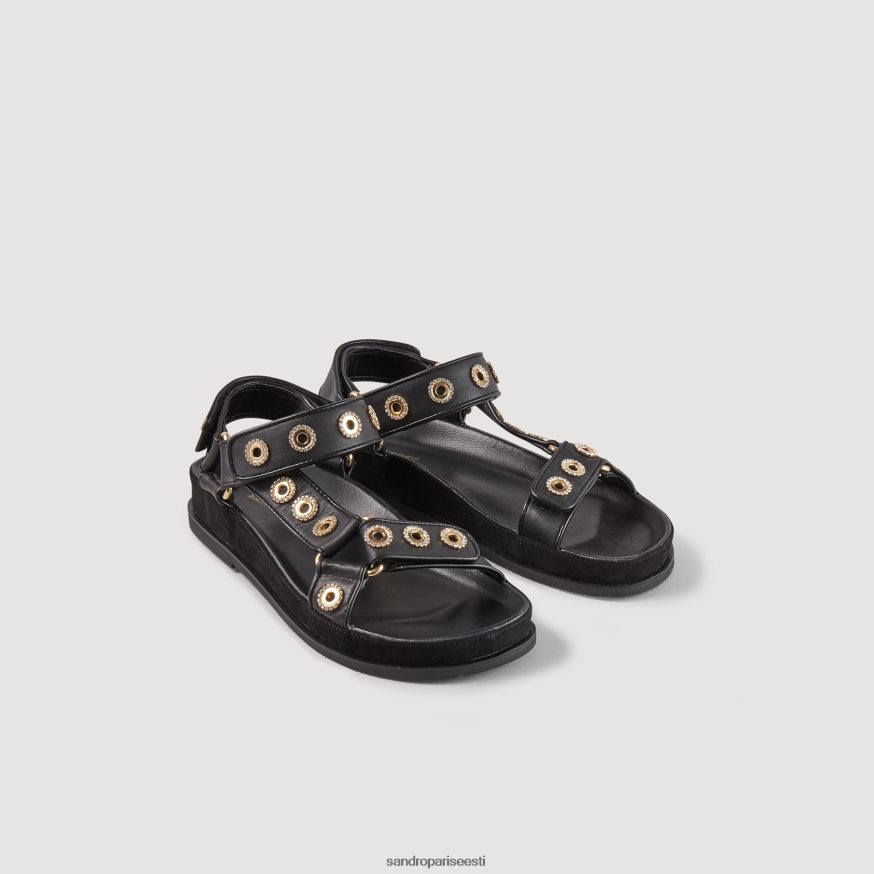 Sandro Paris jalatsid naised kivist konks-aas-sandaalid BN4RF482 must