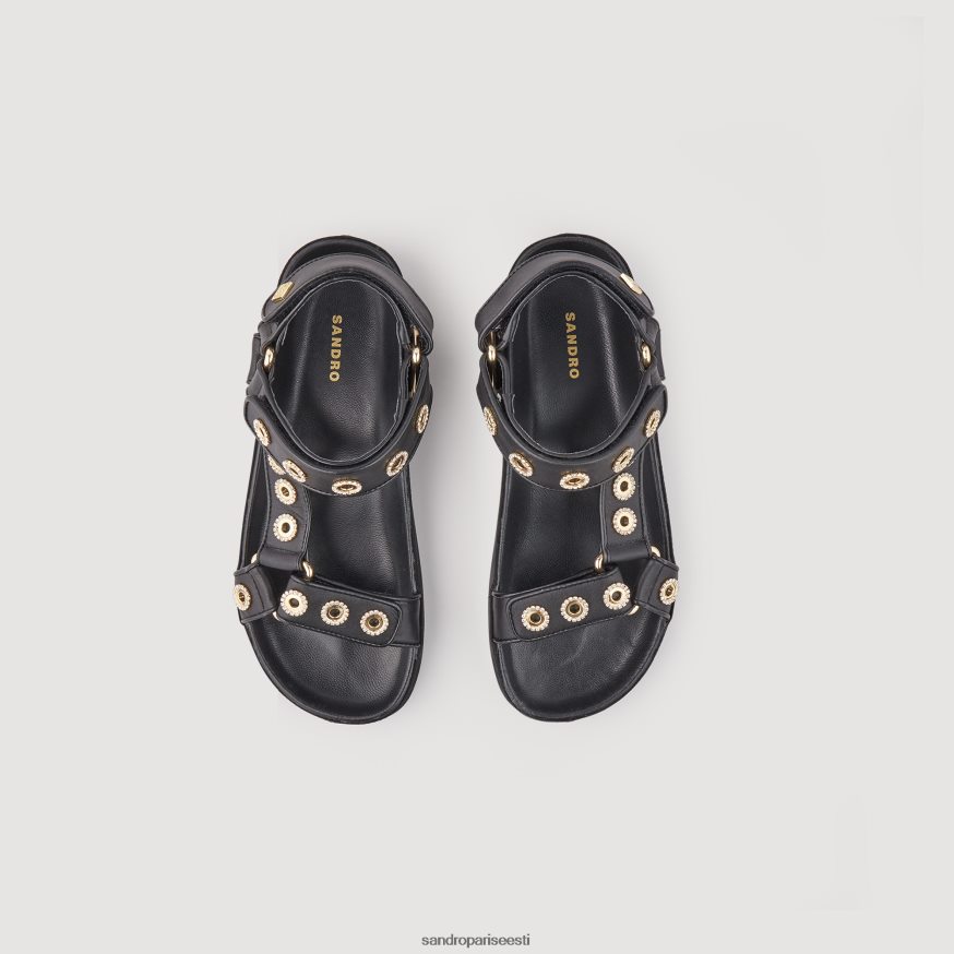 Sandro Paris jalatsid naised kivist konks-aas-sandaalid BN4RF482 must