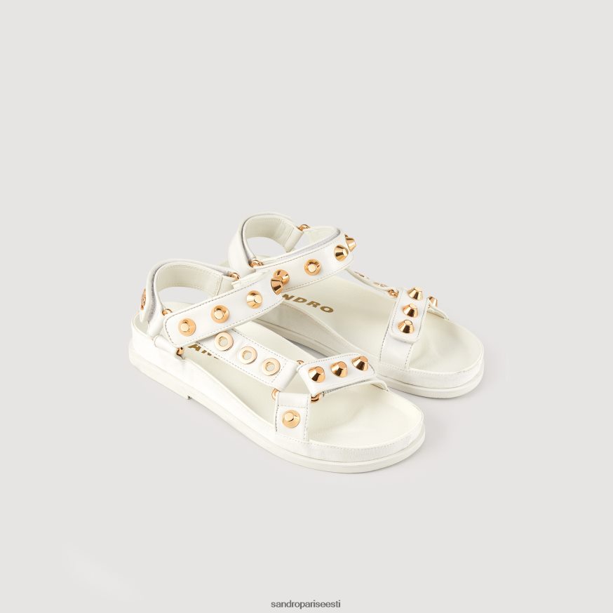 Sandro Paris jalatsid naised naastud nahast sandaalid BN4RF489 ekru