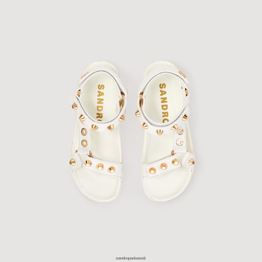 Sandro Paris jalatsid naised naastud nahast sandaalid BN4RF489 ekru