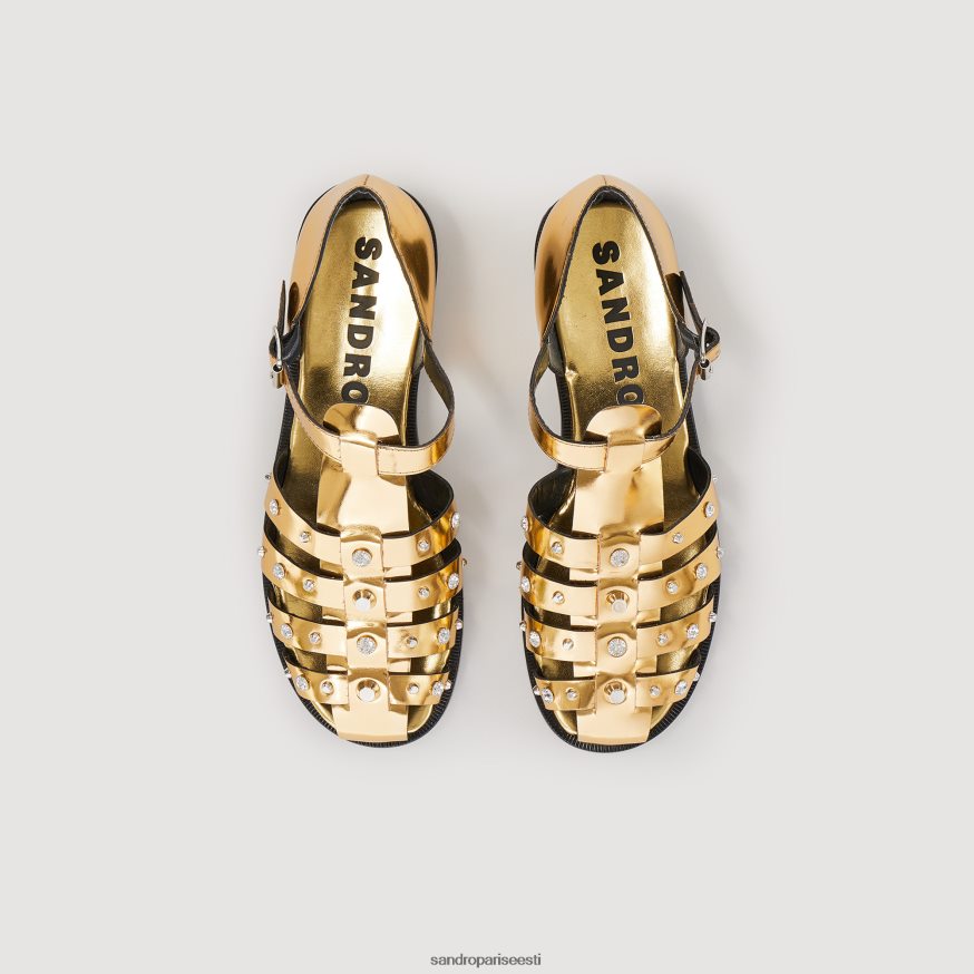 Sandro Paris jalatsid naised olyma naastudega sandaalid BN4RF495 kullast