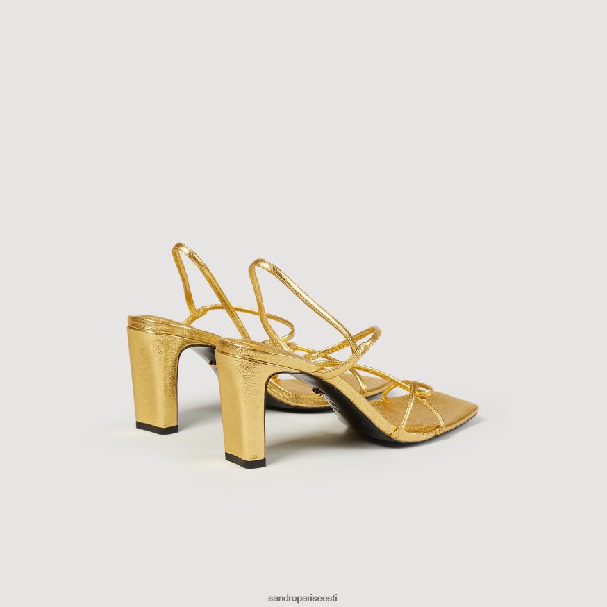 Sandro Paris jalatsid naised reljeefsed nahast sandaalid BN4RF472 kullast