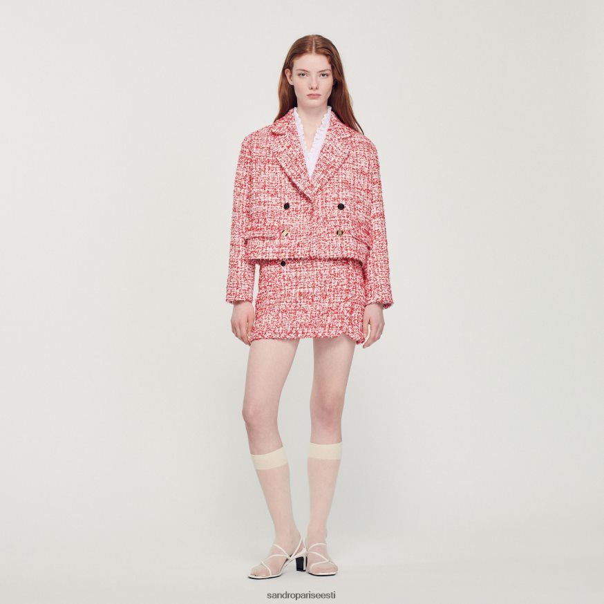 Sandro Paris kehakate naised kärbitud tviidjakk BN4RF358 punane