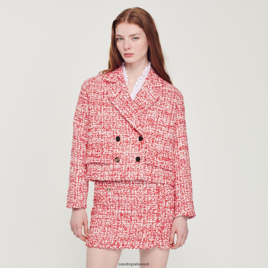 Sandro Paris kehakate naised kärbitud tviidjakk BN4RF358 punane