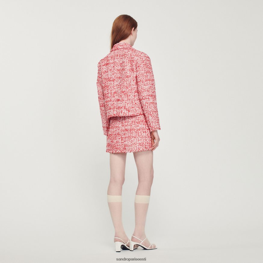 Sandro Paris kehakate naised kärbitud tviidjakk BN4RF358 punane