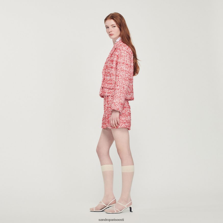 Sandro Paris kehakate naised kärbitud tviidjakk BN4RF358 punane