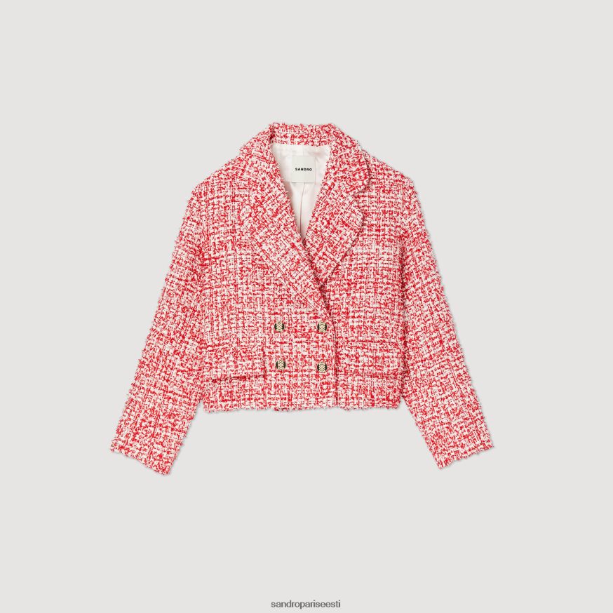 Sandro Paris kehakate naised kärbitud tviidjakk BN4RF358 punane
