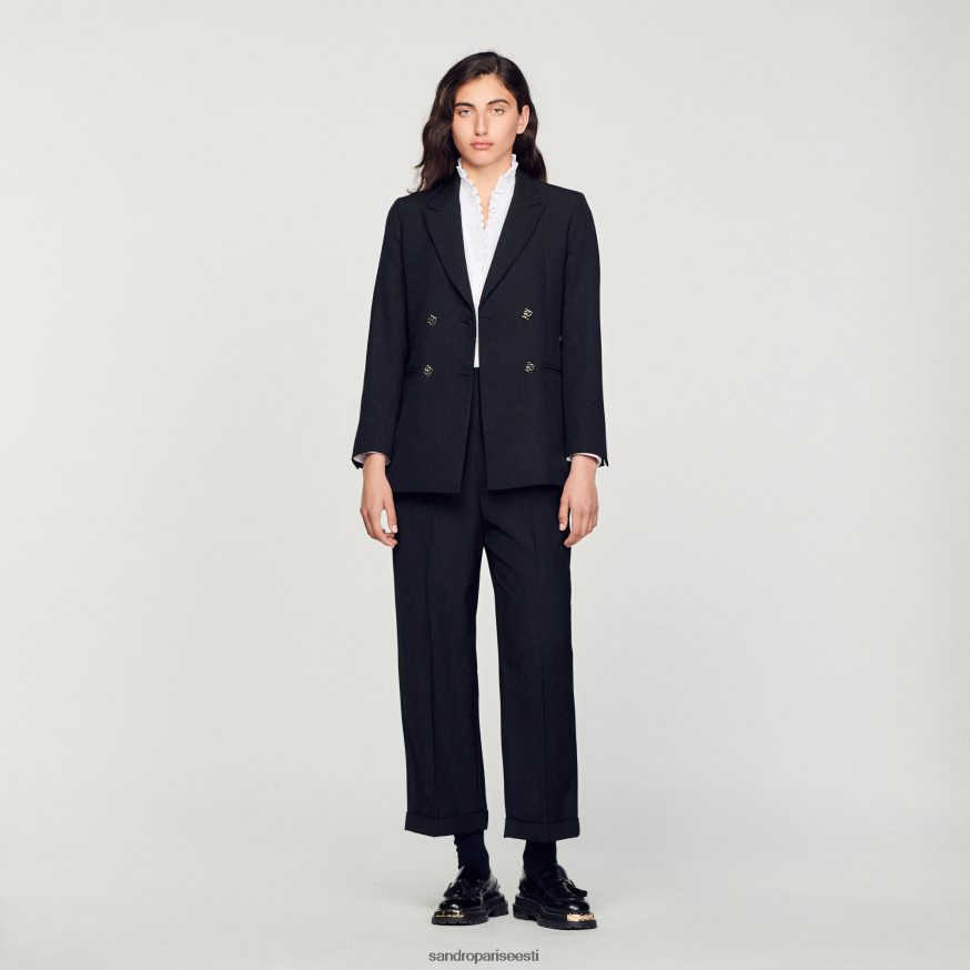 Sandro Paris kehakate naised kaherealine ülikonna jope BN4RF176 must