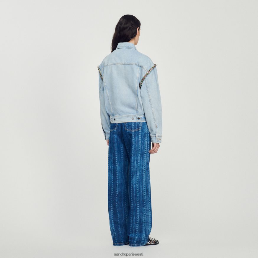 Sandro Paris kehakate naised kividega teksajakk BN4RF137 heledad teksad