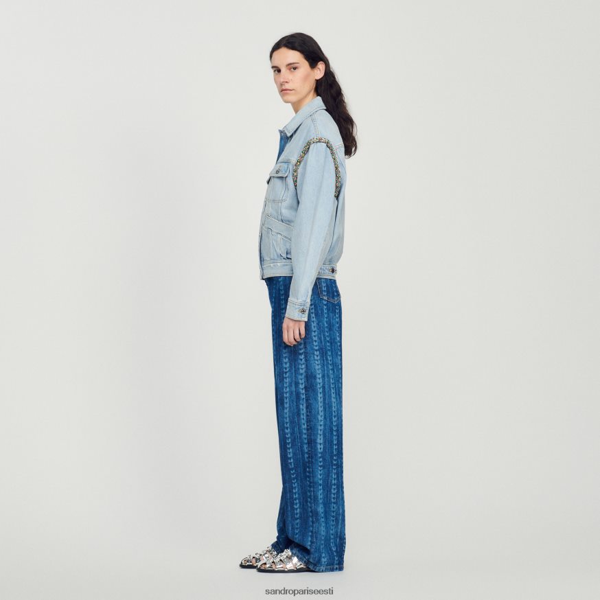 Sandro Paris kehakate naised kividega teksajakk BN4RF137 heledad teksad