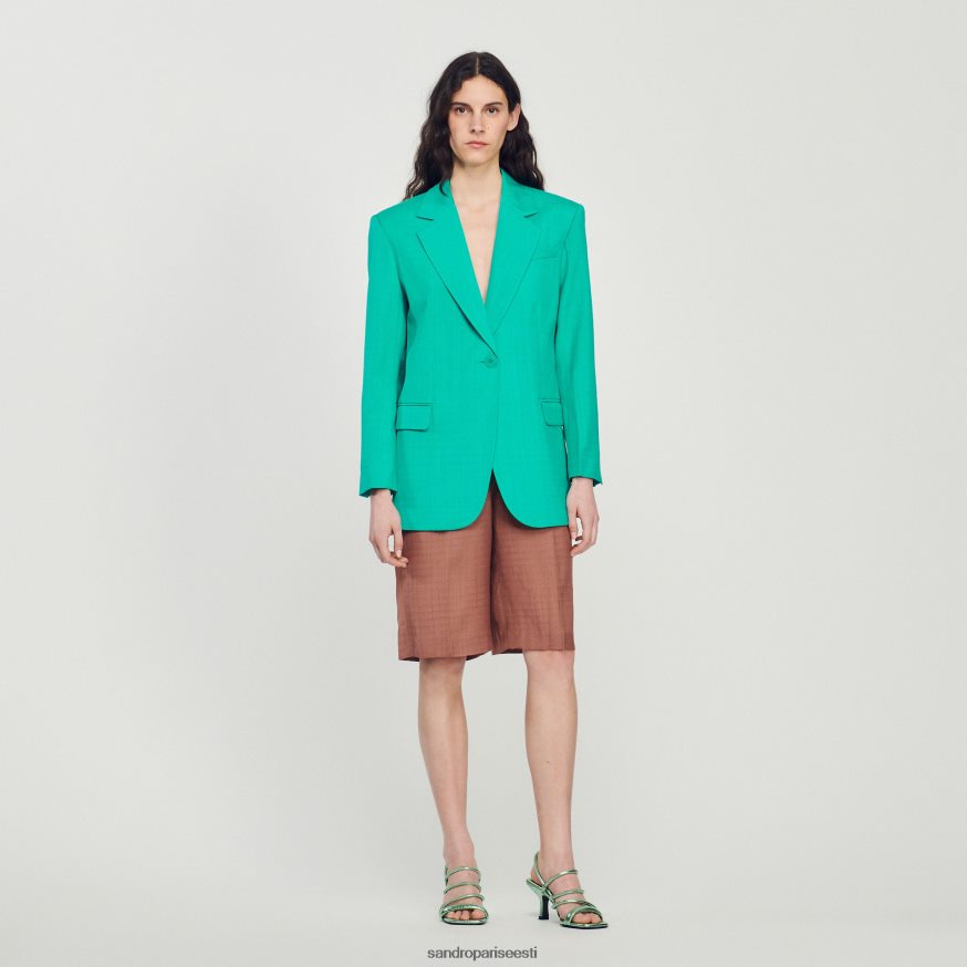 Sandro Paris kehakate naised kohandatud jope BN4RF425 emeraude roheline