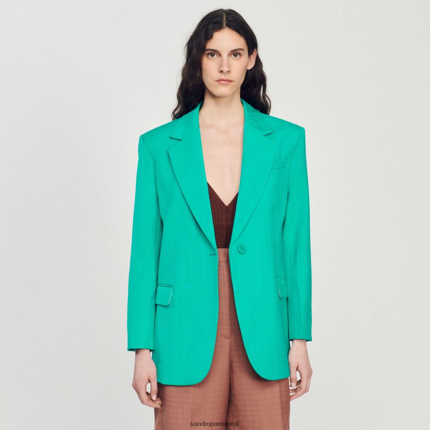 Sandro Paris kehakate naised kohandatud jope BN4RF425 emeraude roheline