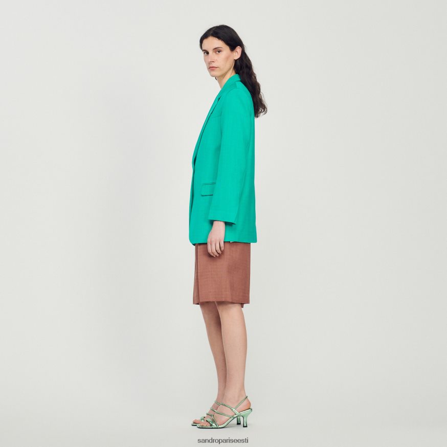 Sandro Paris kehakate naised kohandatud jope BN4RF425 emeraude roheline