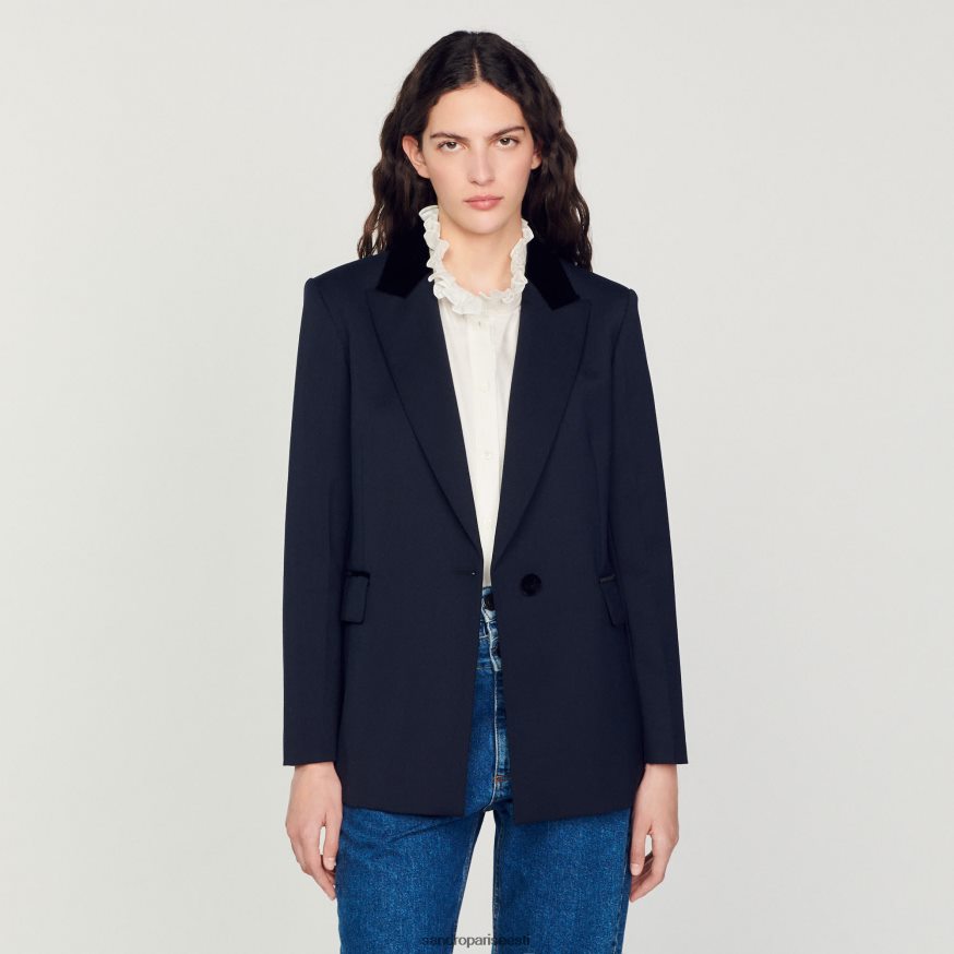 Sandro Paris kehakate naised kohandatud jope BN4RF439 sügav sinine