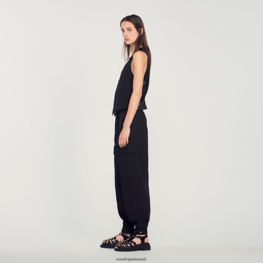 Sandro Paris kehakate naised mehelik strassikivist vest BN4RF284 must