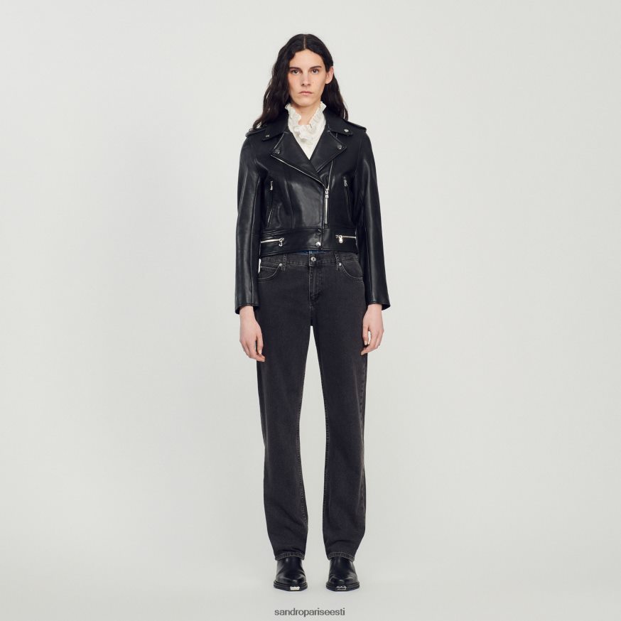 Sandro Paris kehakate naised nahast jakk BN4RF104 must