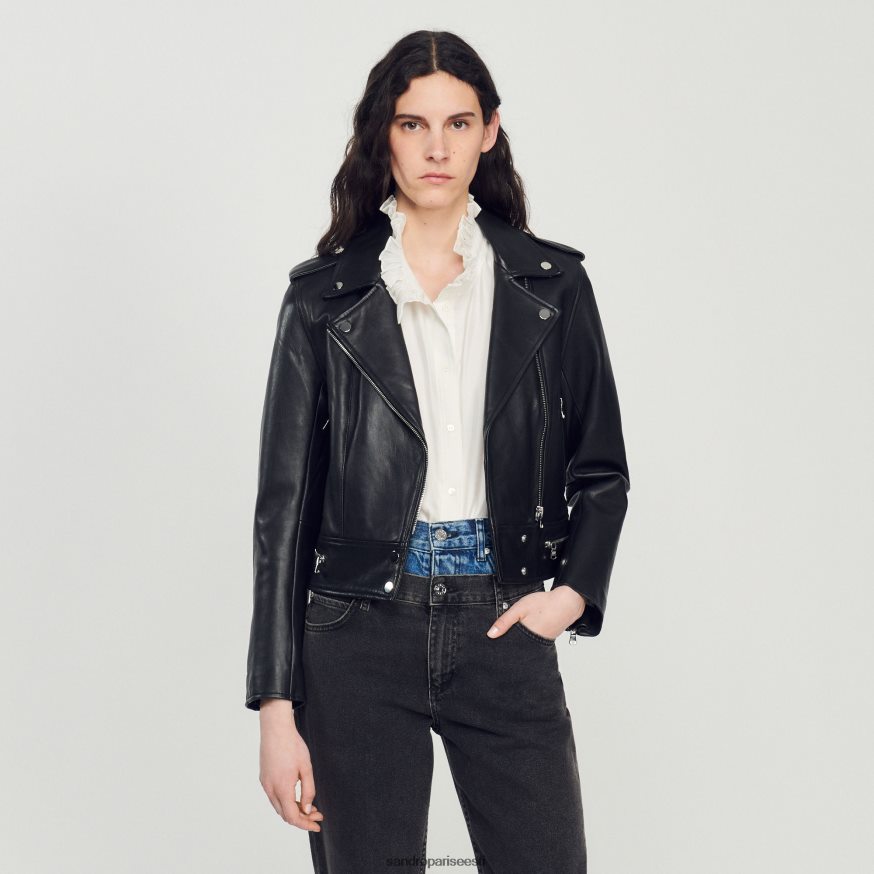 Sandro Paris kehakate naised nahast jakk BN4RF104 must