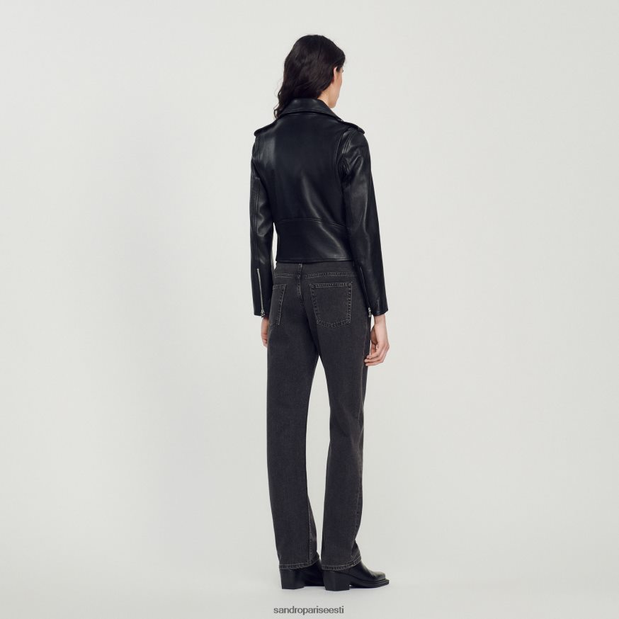 Sandro Paris kehakate naised nahast jakk BN4RF104 must
