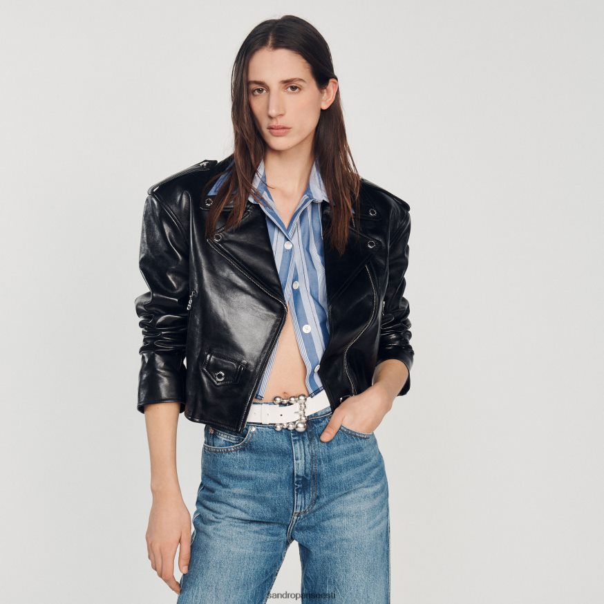 Sandro Paris kehakate naised nahast jakk BN4RF452 must