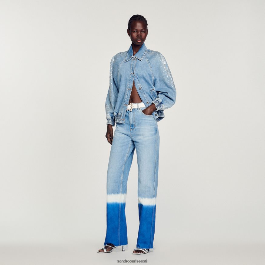 Sandro Paris kehakate naised rhinestone teksajakk BN4RF203 sinised teksad