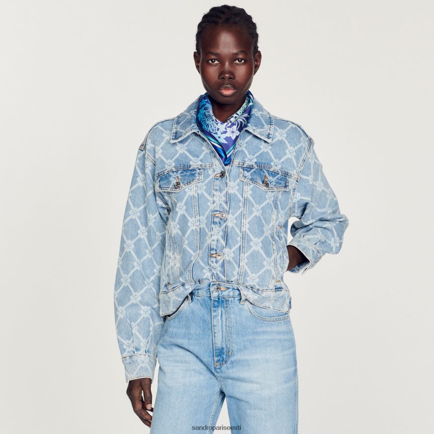 Sandro Paris kehakate naised teksajakk BN4RF363 sinised teksad