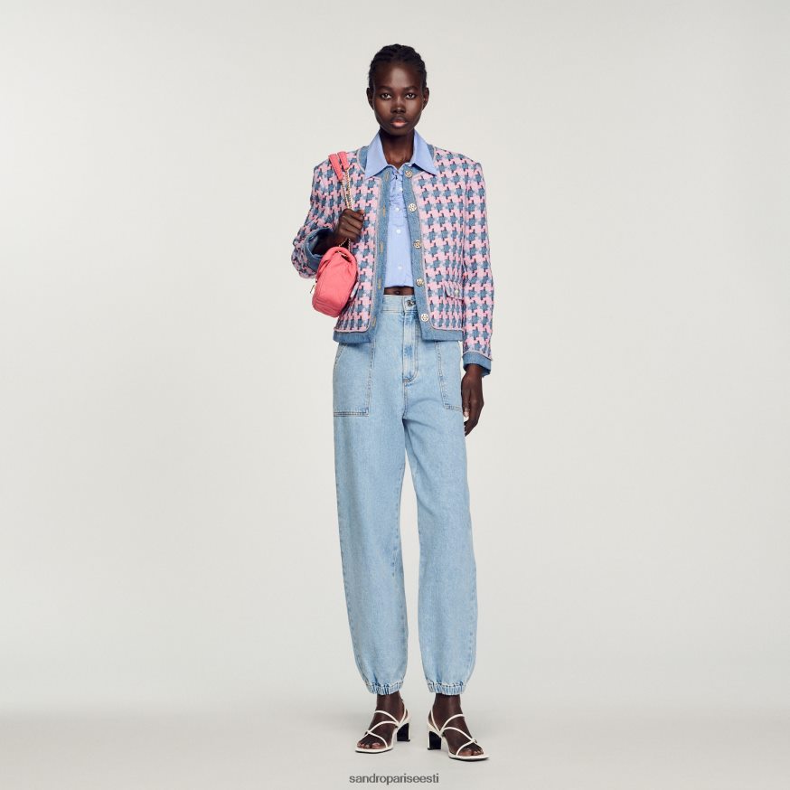 Sandro Paris kehakate naised tviid jakk BN4RF301 lilla/sinine